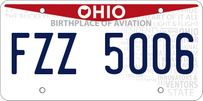 OH license plate FZZ5006
