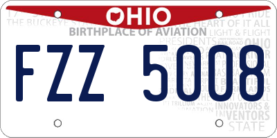 OH license plate FZZ5008