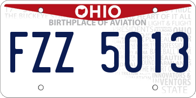 OH license plate FZZ5013