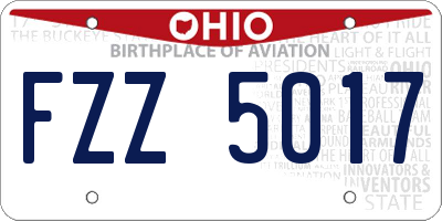 OH license plate FZZ5017