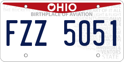 OH license plate FZZ5051