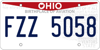 OH license plate FZZ5058