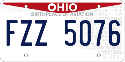 OH license plate FZZ5076