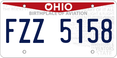 OH license plate FZZ5158