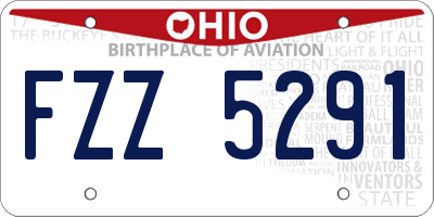 OH license plate FZZ5291