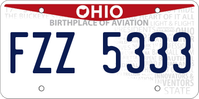 OH license plate FZZ5333