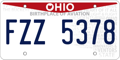 OH license plate FZZ5378