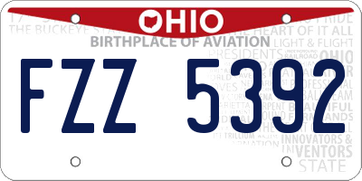 OH license plate FZZ5392