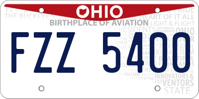 OH license plate FZZ5400