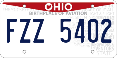 OH license plate FZZ5402