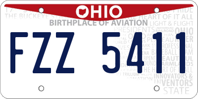 OH license plate FZZ5411
