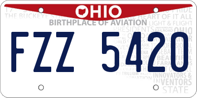 OH license plate FZZ5420
