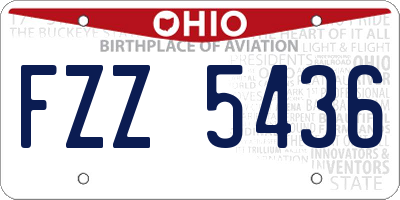 OH license plate FZZ5436
