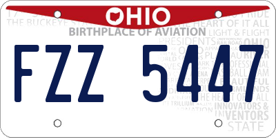 OH license plate FZZ5447