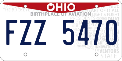 OH license plate FZZ5470