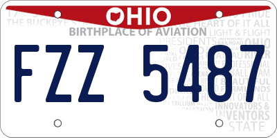 OH license plate FZZ5487