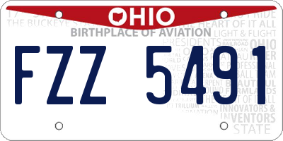 OH license plate FZZ5491