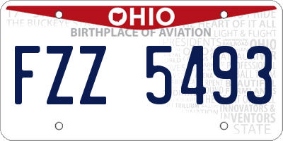 OH license plate FZZ5493