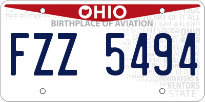OH license plate FZZ5494