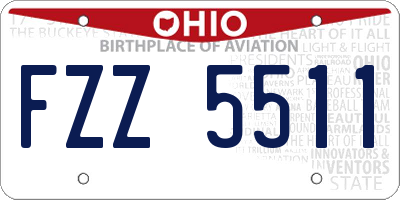 OH license plate FZZ5511