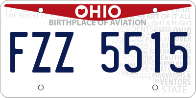 OH license plate FZZ5515