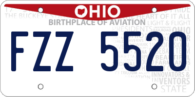 OH license plate FZZ5520