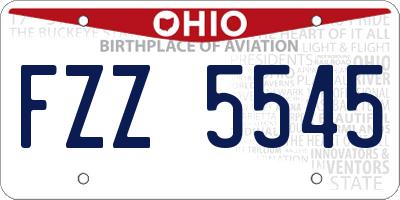 OH license plate FZZ5545