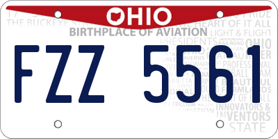 OH license plate FZZ5561