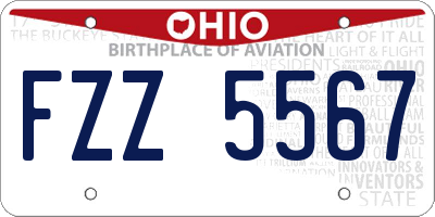 OH license plate FZZ5567