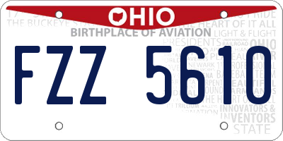 OH license plate FZZ5610