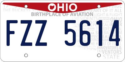 OH license plate FZZ5614