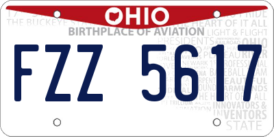 OH license plate FZZ5617