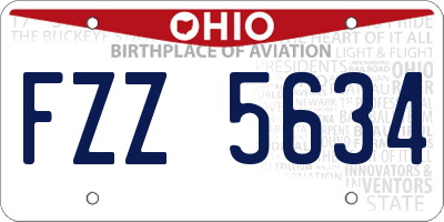 OH license plate FZZ5634