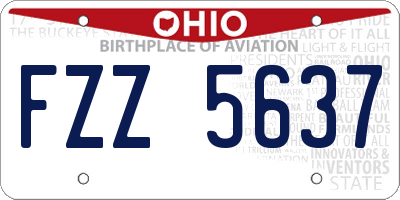 OH license plate FZZ5637
