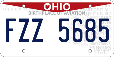 OH license plate FZZ5685