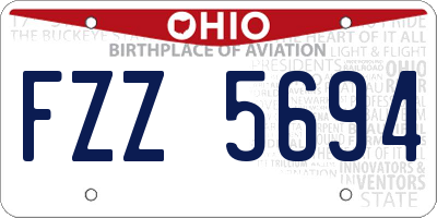 OH license plate FZZ5694