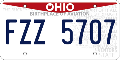 OH license plate FZZ5707