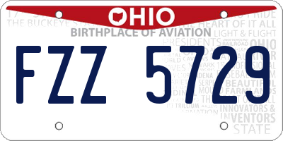 OH license plate FZZ5729