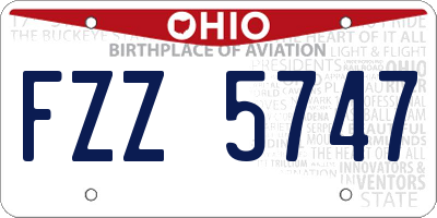 OH license plate FZZ5747