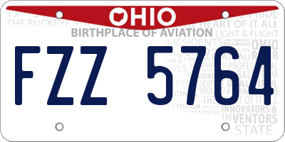 OH license plate FZZ5764