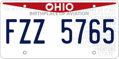OH license plate FZZ5765