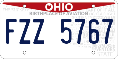 OH license plate FZZ5767