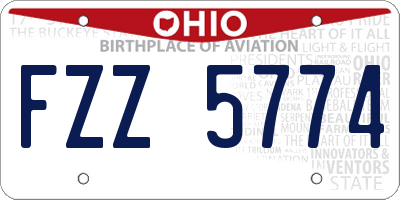 OH license plate FZZ5774