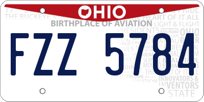 OH license plate FZZ5784