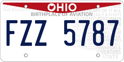 OH license plate FZZ5787