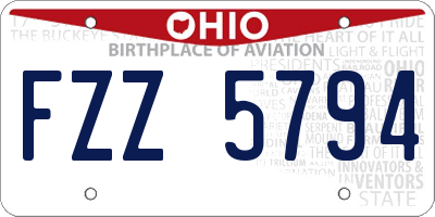 OH license plate FZZ5794