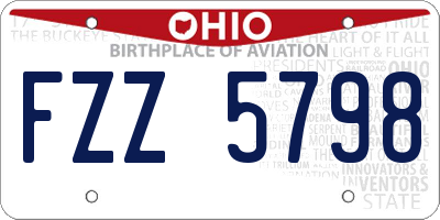 OH license plate FZZ5798