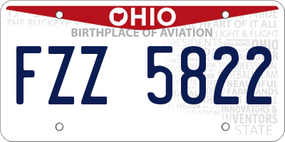 OH license plate FZZ5822