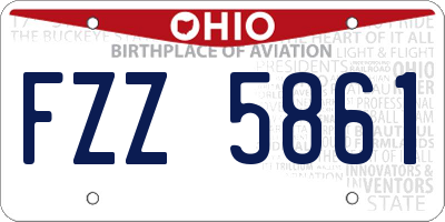 OH license plate FZZ5861