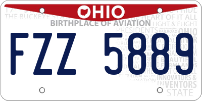 OH license plate FZZ5889